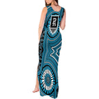 Port Adelaide Football Club Tank Maxi Dress Indigenous Monochrome Dot Art Mascot Style