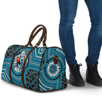 Port Adelaide Football Club Travel Bag Indigenous Monochrome Dot Art Mascot Style