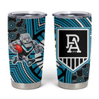 Port Adelaide Football Club Tumbler Cup Indigenous Monochrome Dot Art Mascot Style