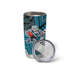 Port Adelaide Football Club Tumbler Cup Indigenous Monochrome Dot Art Mascot Style