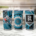 Port Adelaide Football Club Tumbler Cup Indigenous Monochrome Dot Art Mascot Style