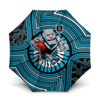 Port Adelaide Football Club Umbrella Indigenous Monochrome Dot Art Mascot Style