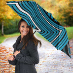 Port Adelaide Football Club Umbrella Indigenous Monochrome Dot Art Mascot Style