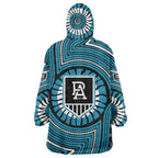 Port Adelaide Football Club Wearable Blanket Hoodie Indigenous Monochrome Dot Art Mascot Style