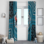 Port Adelaide Football Club Window Curtain Indigenous Monochrome Dot Art Mascot Style
