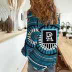 Port Adelaide Football Club Women Casual Shirt Indigenous Monochrome Dot Art Mascot Style