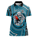 Port Adelaide Football Club Women Polo Shirt Indigenous Monochrome Dot Art Mascot Style