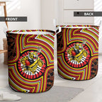 Richmond Football Club Laundry Basket Indigenous Monochrome Dot Art Mascot Style