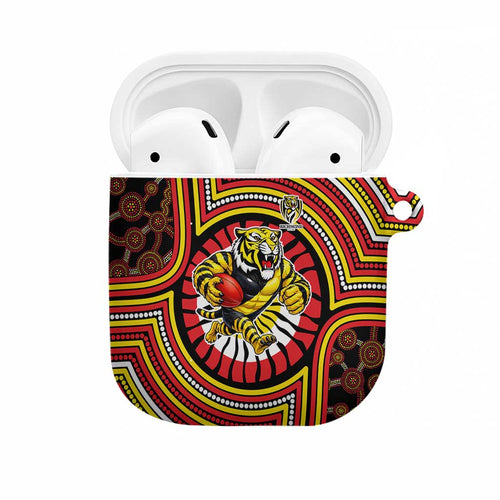 Richmond Football Club AirPods Case Indigenous Monochrome Dot Art Mascot Style