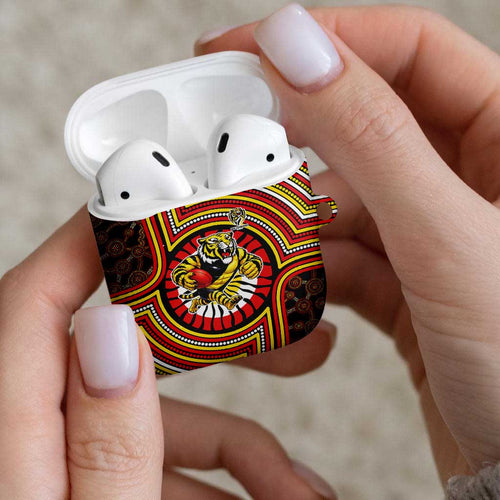 Richmond Football Club AirPods Case Indigenous Monochrome Dot Art Mascot Style
