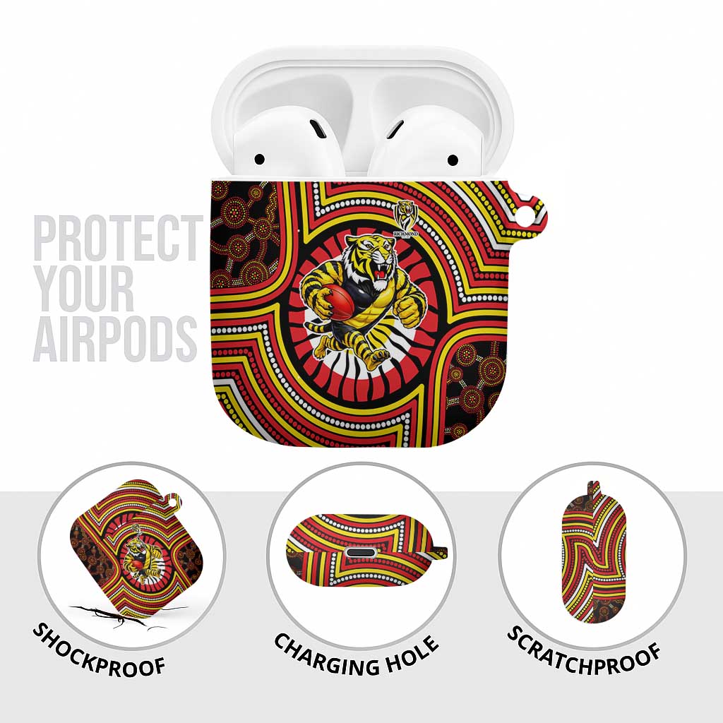 Richmond Football Club AirPods Case Indigenous Monochrome Dot Art Mascot Style