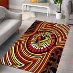 Richmond Football Club Area Rug Indigenous Monochrome Dot Art Mascot Style