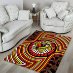 Richmond Football Club Area Rug Indigenous Monochrome Dot Art Mascot Style