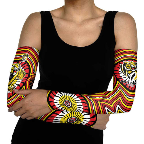 Richmond Football Club Arm Sleeves Indigenous Monochrome Dot Art Mascot Style