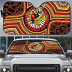 Richmond Football Club Auto Sun Shade Indigenous Monochrome Dot Art Mascot Style