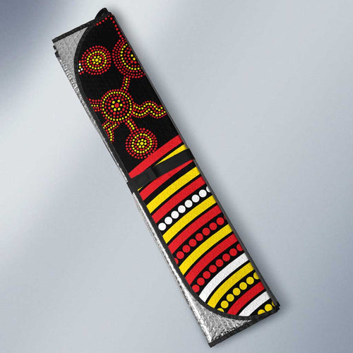 Richmond Football Club Auto Sun Shade Indigenous Monochrome Dot Art Mascot Style