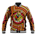 Richmond Football Club Baseball Jacket Indigenous Monochrome Dot Art Mascot Style