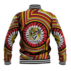 Richmond Football Club Baseball Jacket Indigenous Monochrome Dot Art Mascot Style