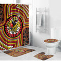 Richmond Football Club Bathroom Set Indigenous Monochrome Dot Art Mascot Style