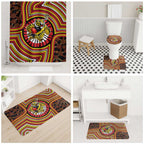 Richmond Football Club Bathroom Set Indigenous Monochrome Dot Art Mascot Style