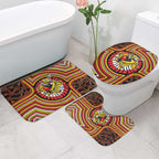 Richmond Football Club Bathroom Set Indigenous Monochrome Dot Art Mascot Style