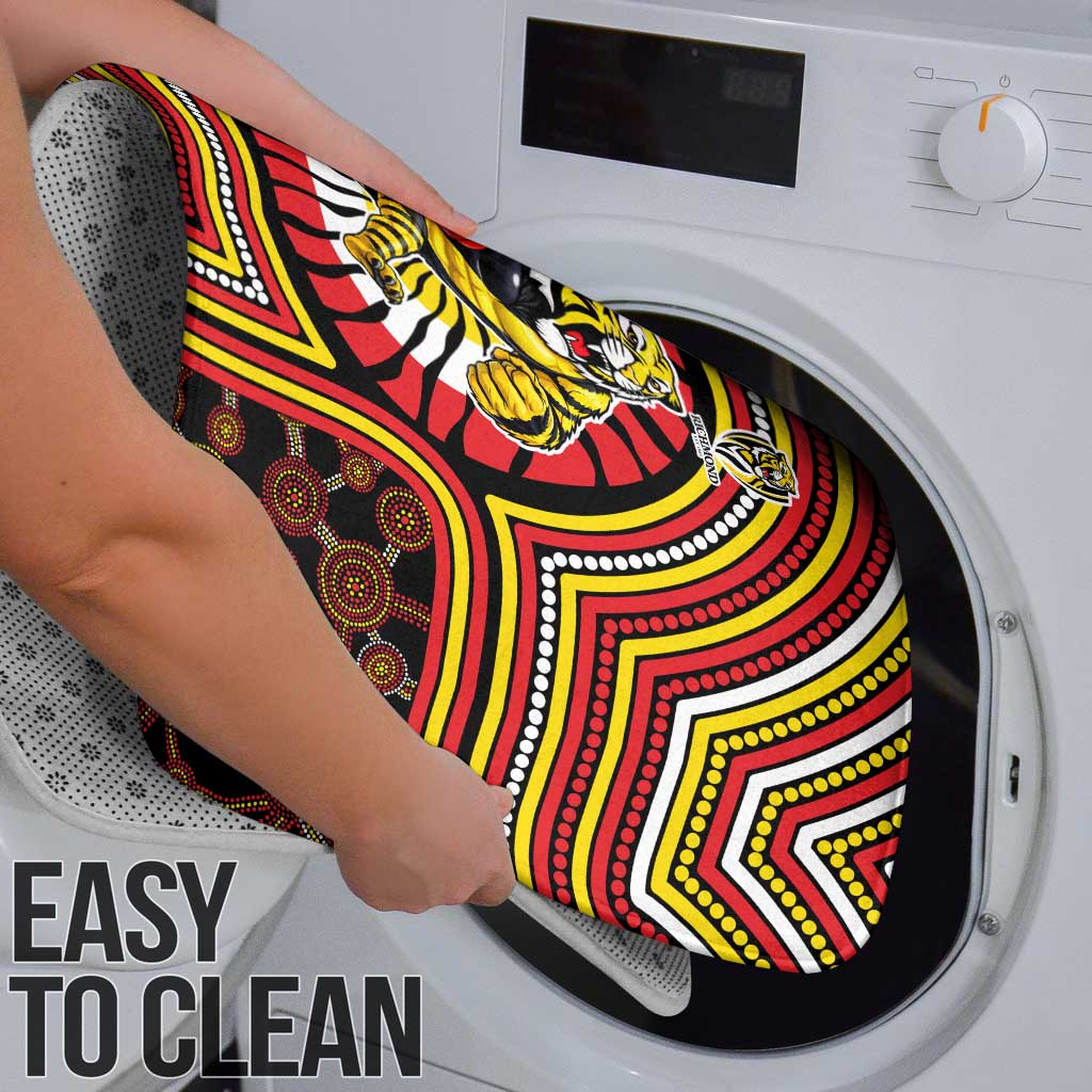 Richmond Football Club Bathroom Set Indigenous Monochrome Dot Art Mascot Style