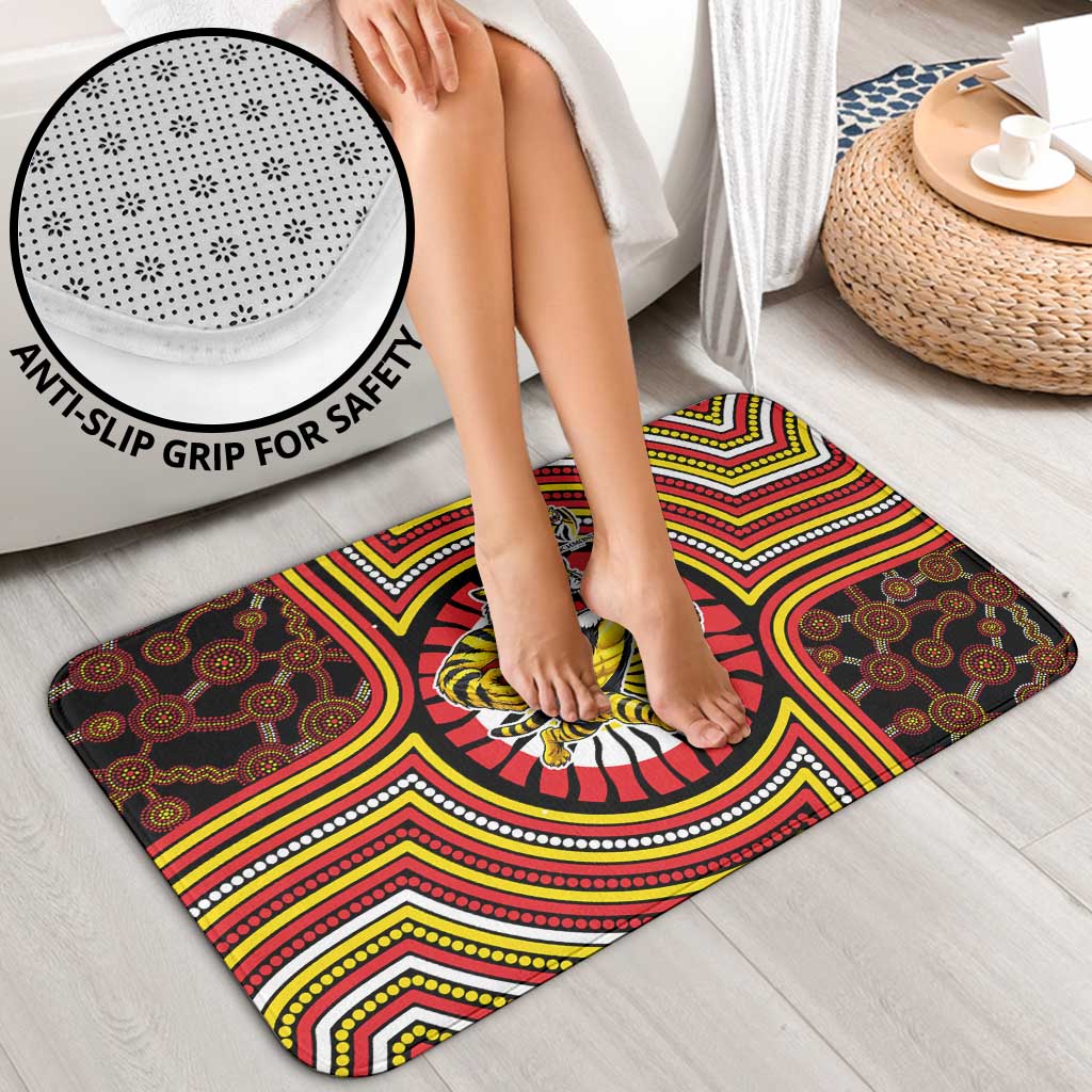 Richmond Football Club Bathroom Set Indigenous Monochrome Dot Art Mascot Style
