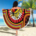 Richmond Football Club Beach Blanket Indigenous Monochrome Dot Art Mascot Style