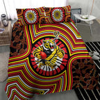 Richmond Football Club Bedding Set Indigenous Monochrome Dot Art Mascot Style