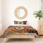 Richmond Football Club Bedding Set Indigenous Monochrome Dot Art Mascot Style