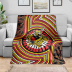 Richmond Football Club Blanket Indigenous Monochrome Dot Art Mascot Style