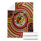 Richmond Football Club Blanket Indigenous Monochrome Dot Art Mascot Style
