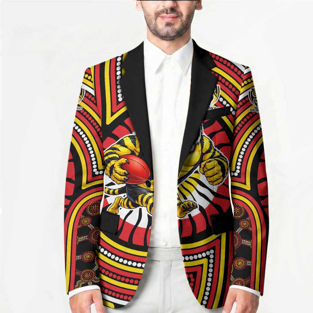 Richmond Football Club Blazer Indigenous Monochrome Dot Art Mascot Style