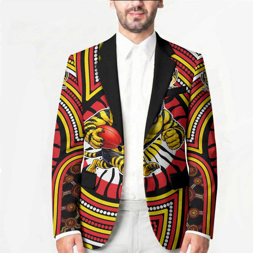 Richmond Football Club Blazer Indigenous Monochrome Dot Art Mascot Style