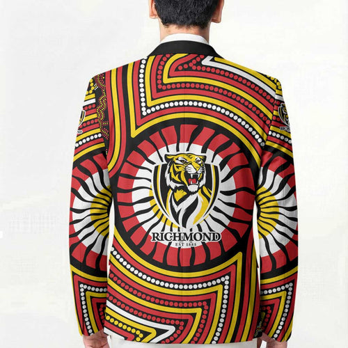 Richmond Football Club Blazer Indigenous Monochrome Dot Art Mascot Style