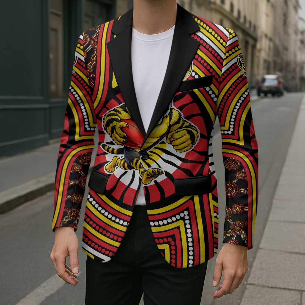 Richmond Football Club Blazer Indigenous Monochrome Dot Art Mascot Style