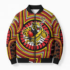 Richmond Football Club Bomber Puffer Jacket Indigenous Monochrome Dot Art Mascot Style
