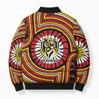 Richmond Football Club Bomber Puffer Jacket Indigenous Monochrome Dot Art Mascot Style