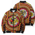 Richmond Football Club Bomber Puffer Jacket Indigenous Monochrome Dot Art Mascot Style