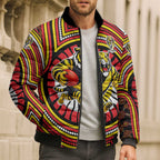 Richmond Football Club Bomber Puffer Jacket Indigenous Monochrome Dot Art Mascot Style