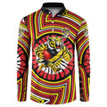 Richmond Football Club Button Sweatshirt Indigenous Monochrome Dot Art Mascot Style