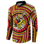 Richmond Football Club Button Sweatshirt Indigenous Monochrome Dot Art Mascot Style