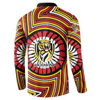 Richmond Football Club Button Sweatshirt Indigenous Monochrome Dot Art Mascot Style