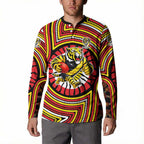 Richmond Football Club Button Sweatshirt Indigenous Monochrome Dot Art Mascot Style