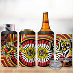 Richmond Football Club 4 in 1 Can Cooler Tumbler Indigenous Monochrome Dot Art Mascot Style