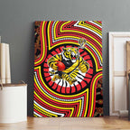 Richmond Football Club Canvas Wall Art Indigenous Monochrome Dot Art Mascot Style