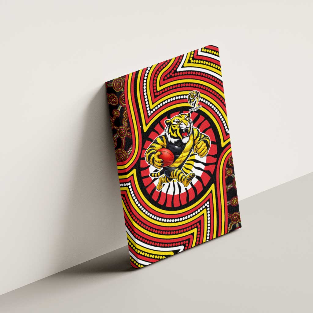 Richmond Football Club Canvas Wall Art Indigenous Monochrome Dot Art Mascot Style