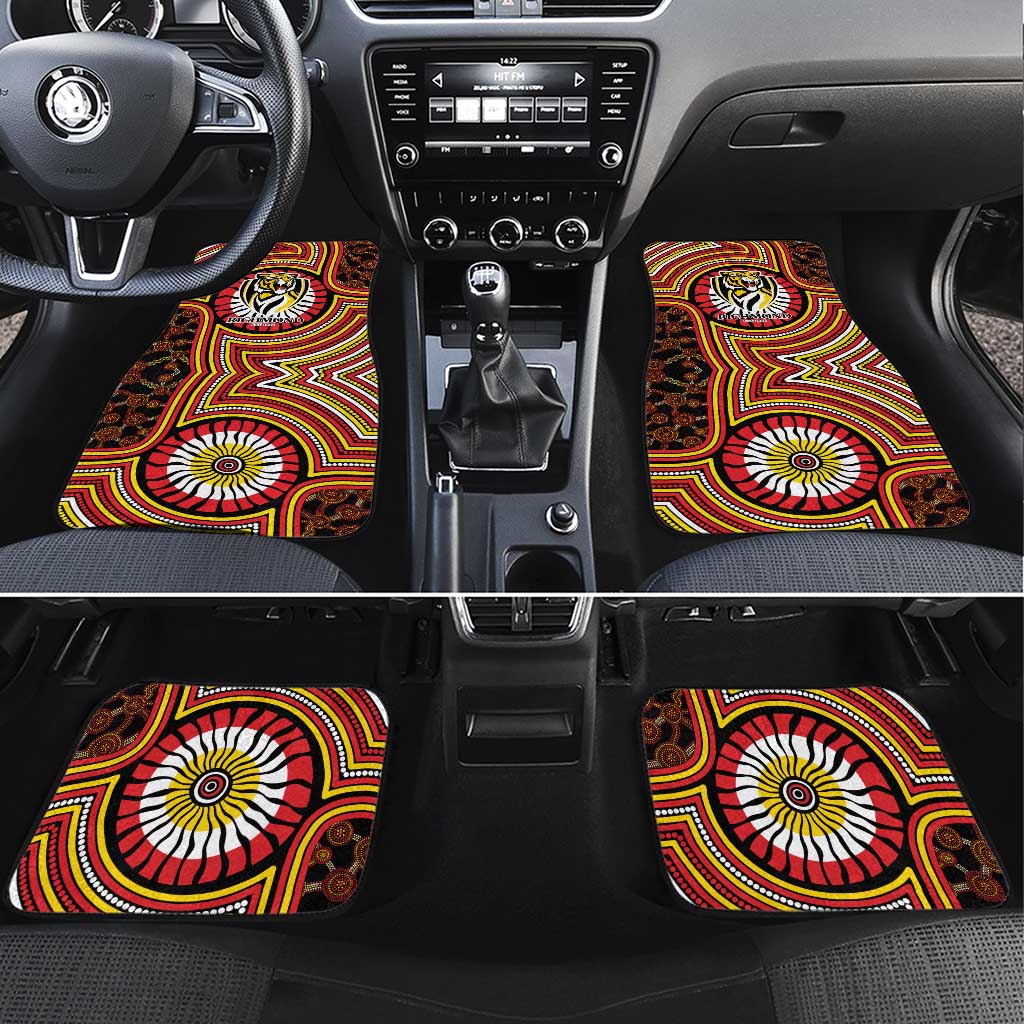 Richmond Football Club Car Mats Indigenous Monochrome Dot Art Mascot Style