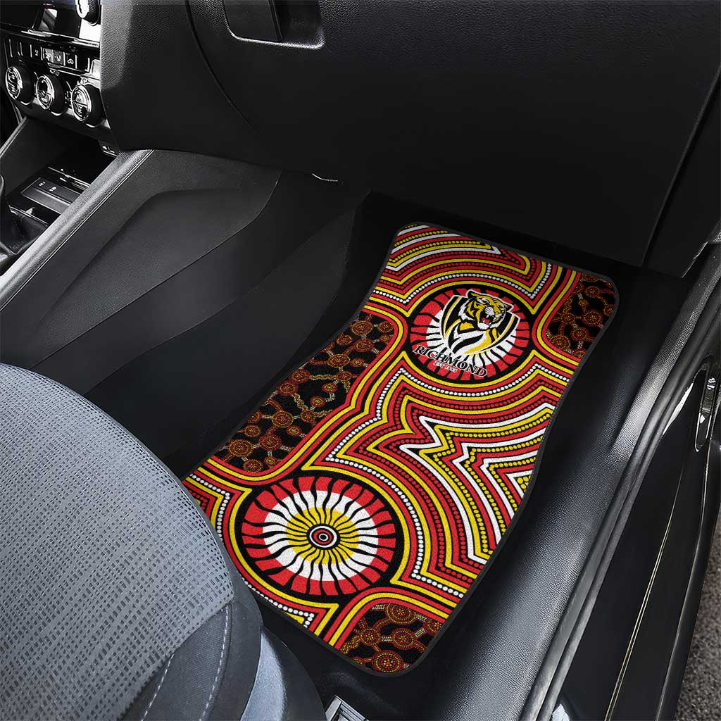 Richmond Football Club Car Mats Indigenous Monochrome Dot Art Mascot Style