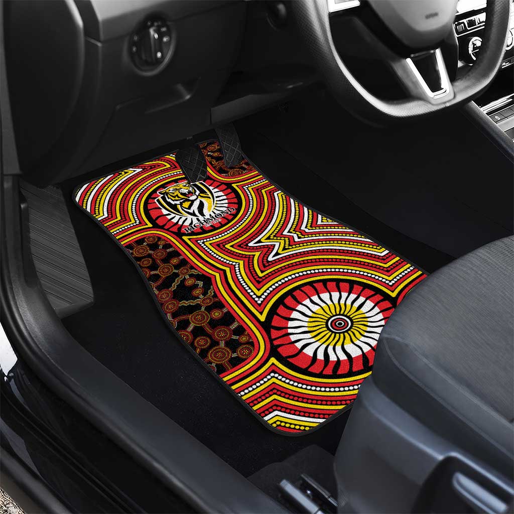 Richmond Football Club Car Mats Indigenous Monochrome Dot Art Mascot Style